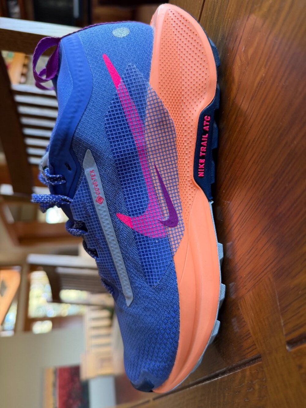 Nike Pegasus Trail 5 Gore-Tex Pure Sapphire Blue Pink Size 9.5 Women - Picture 2 of 6